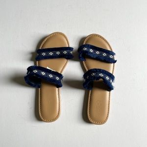 Crazy 8 Bohemian Fringe Kids Sandals Blue Size 3